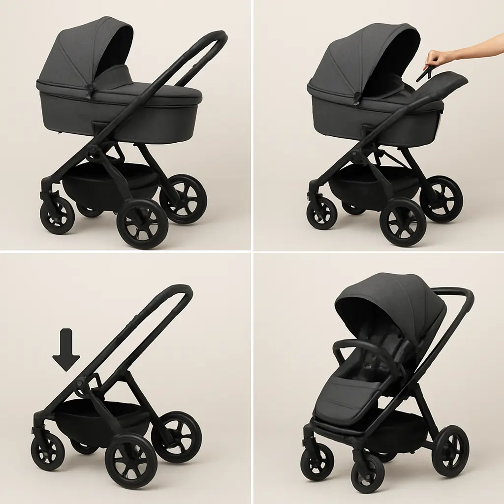 3 in 1 kinderwagen ombouwen: van reiswieg naar buggy in 5 stappen